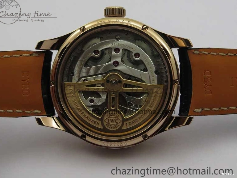 MIROTIME 0304 Premium Portugieser Perpetual Calendar IW503302 RG V9F 1:1 Best Edition Blue Dial on Black Leather Strap A 7098